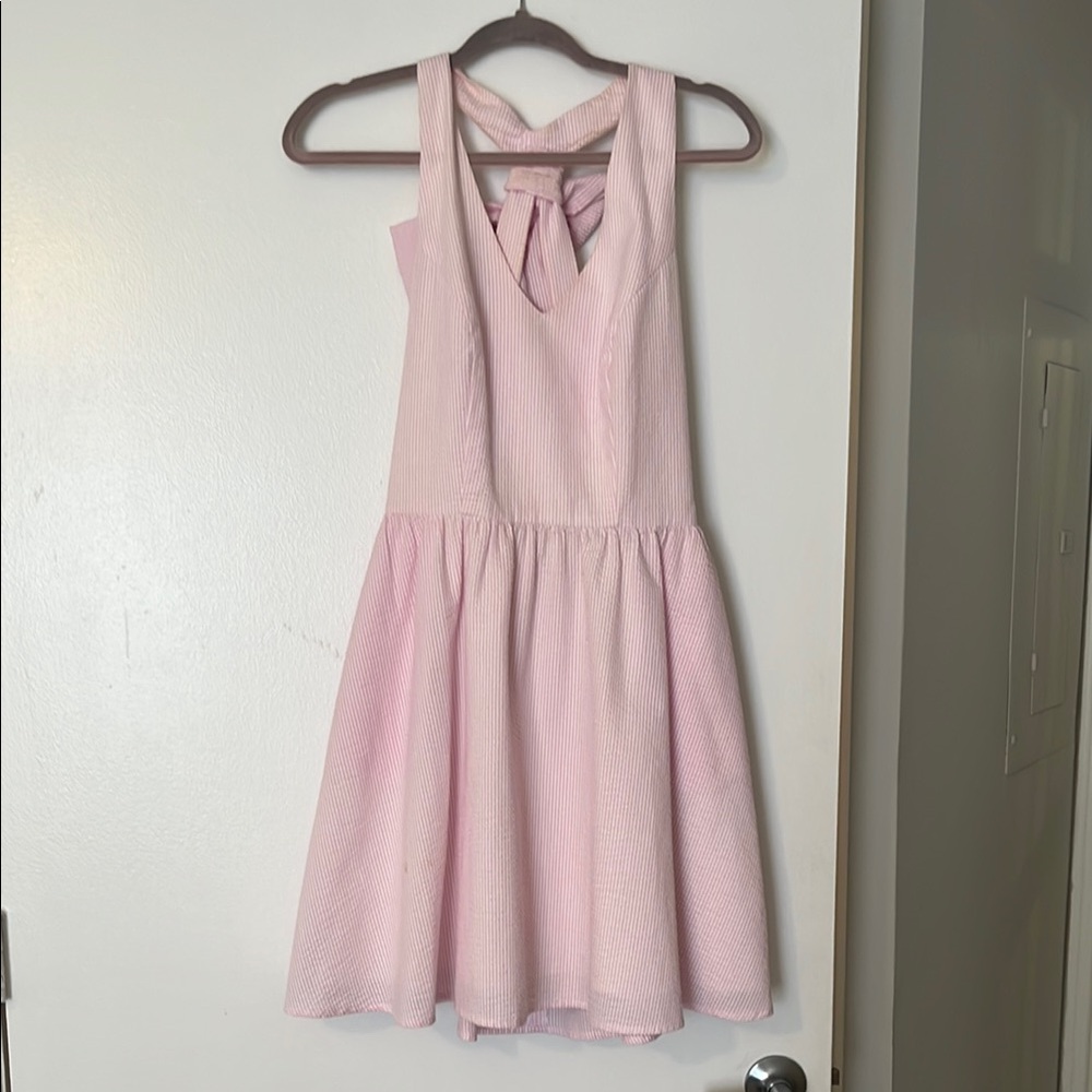 Lauren James Seersucker Bow Dress